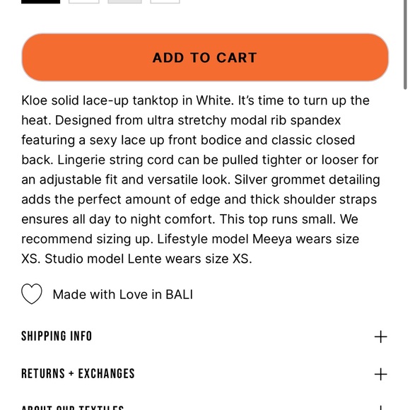 Indah Kleo White Ribbed Lace Up Open Front Top - Picture 4 of 5